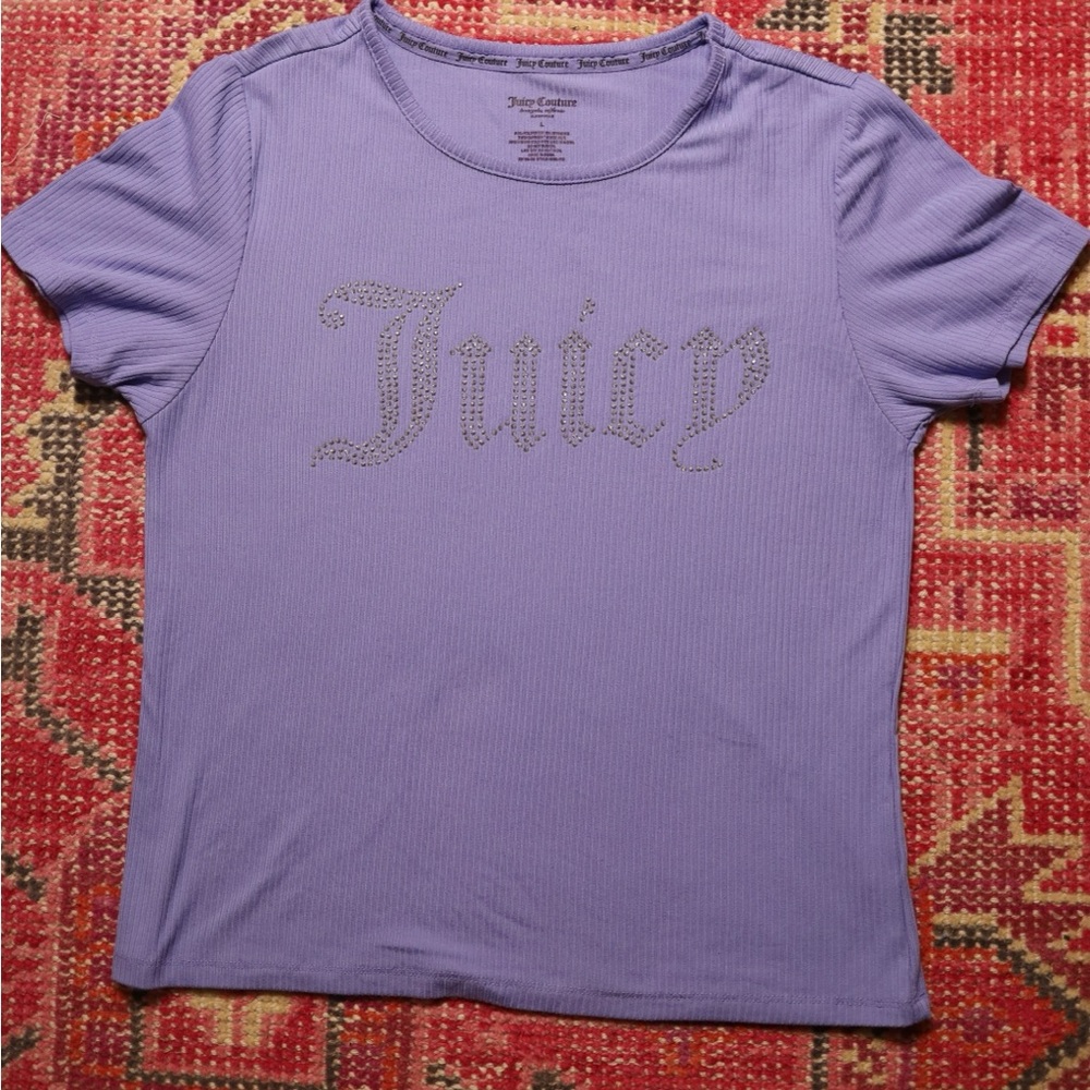 Juicy Couture Lavender Short Sleeve Tee with Rhinestones